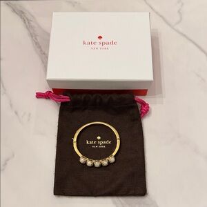EUC Kate Spade Gold Tone Bracelet with Faux Pearl Accents